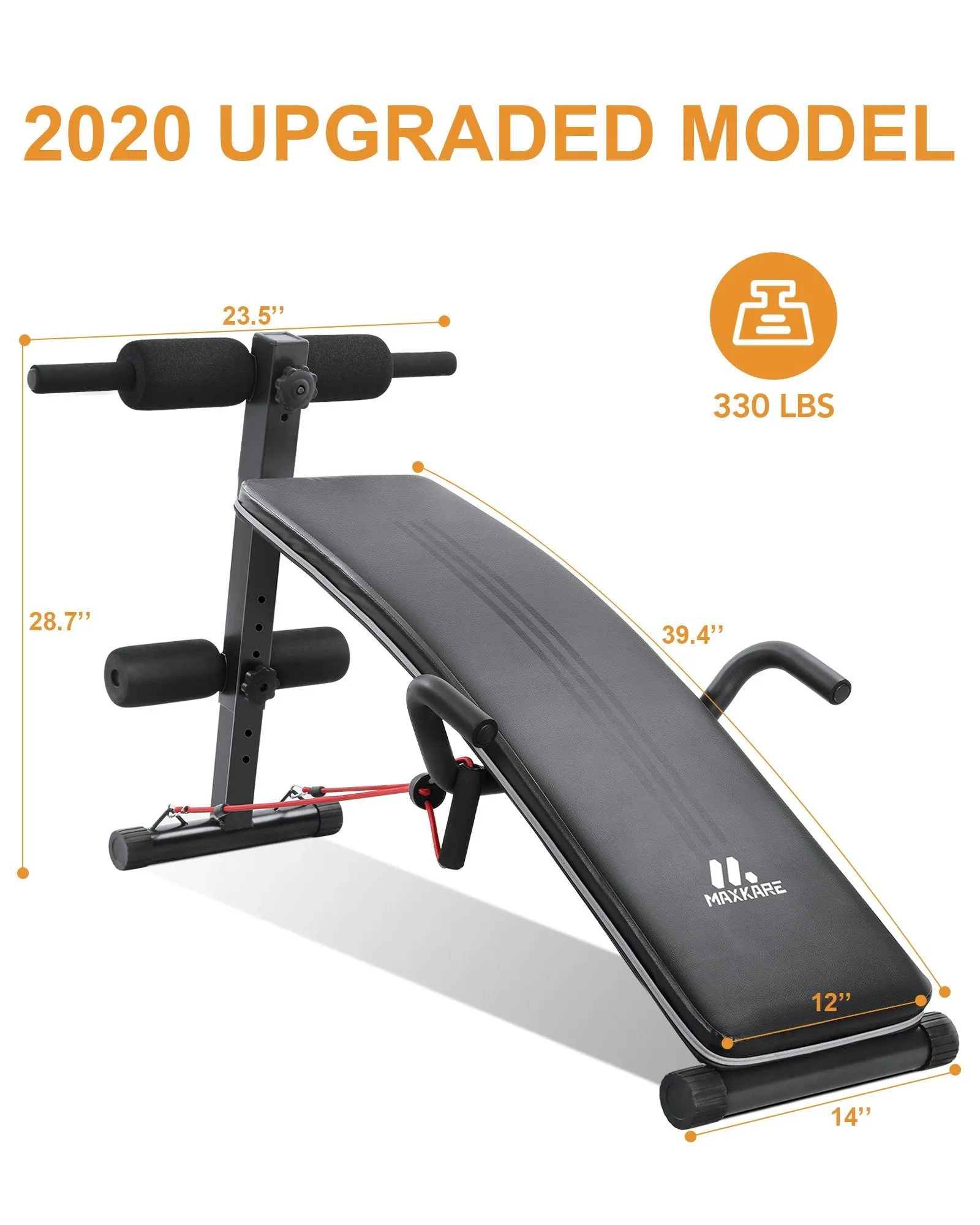 Sit Up Ab Bench Adjustable|Foldable Slant Board for Sit-up Abdominal Exercise|Utility Workout Equipment Bench for Home Gym|Decline Recline Situp Benches