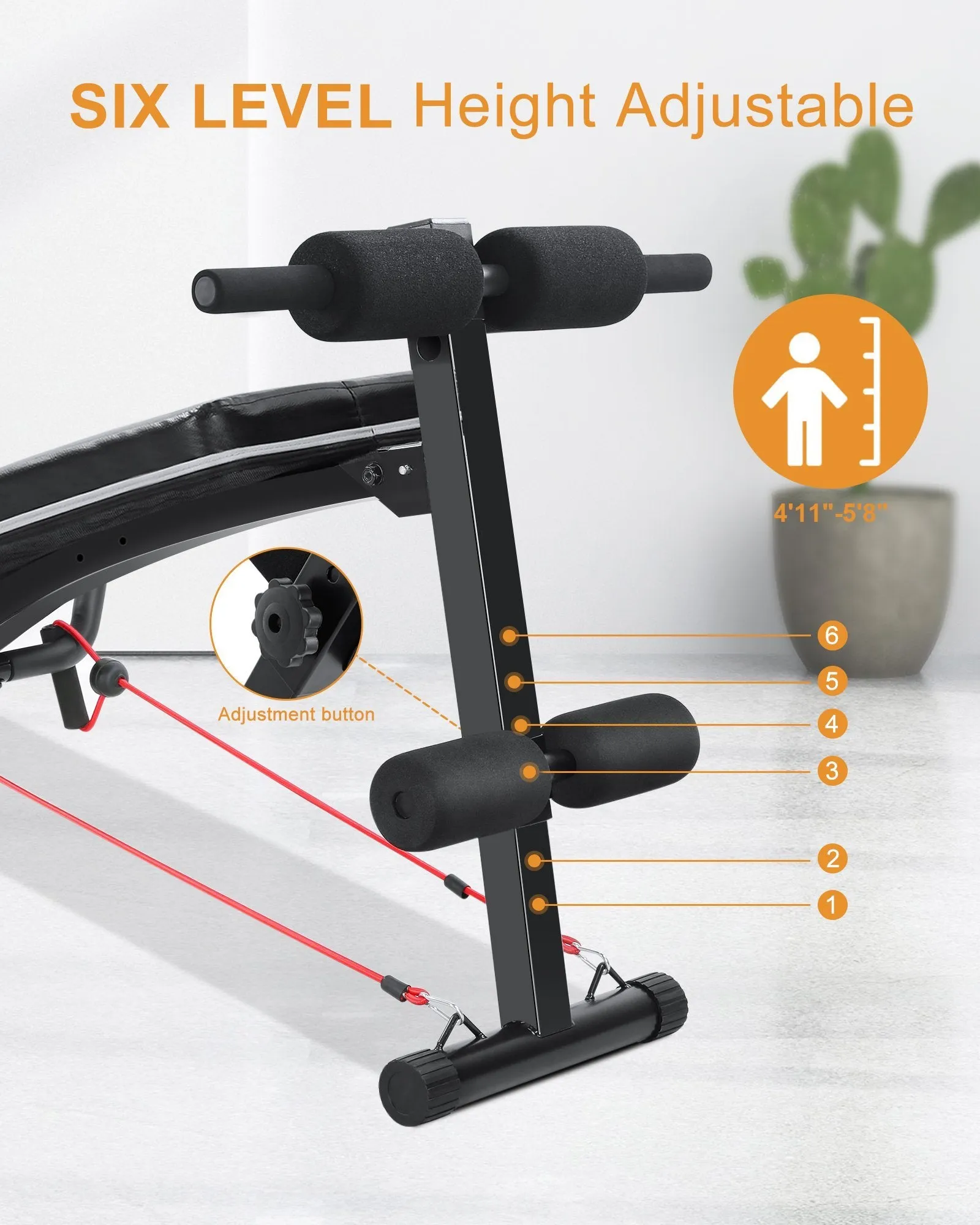 Sit Up Ab Bench Adjustable|Foldable Slant Board for Sit-up Abdominal Exercise|Utility Workout Equipment Bench for Home Gym|Decline Recline Situp Benches