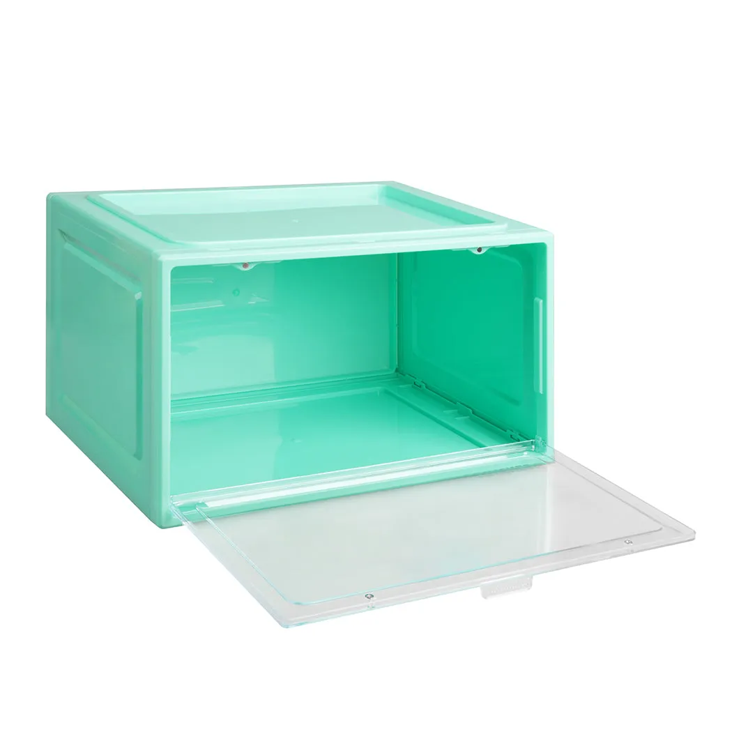 Stacked Sneaker Display Case Stackable Cyan