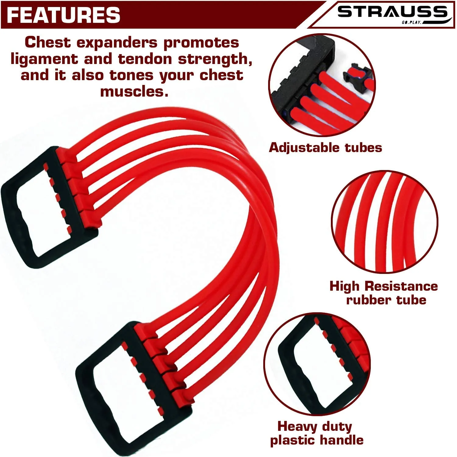 Strauss Chest Expander with 5 Springs and Yoga Soft Chest Expander