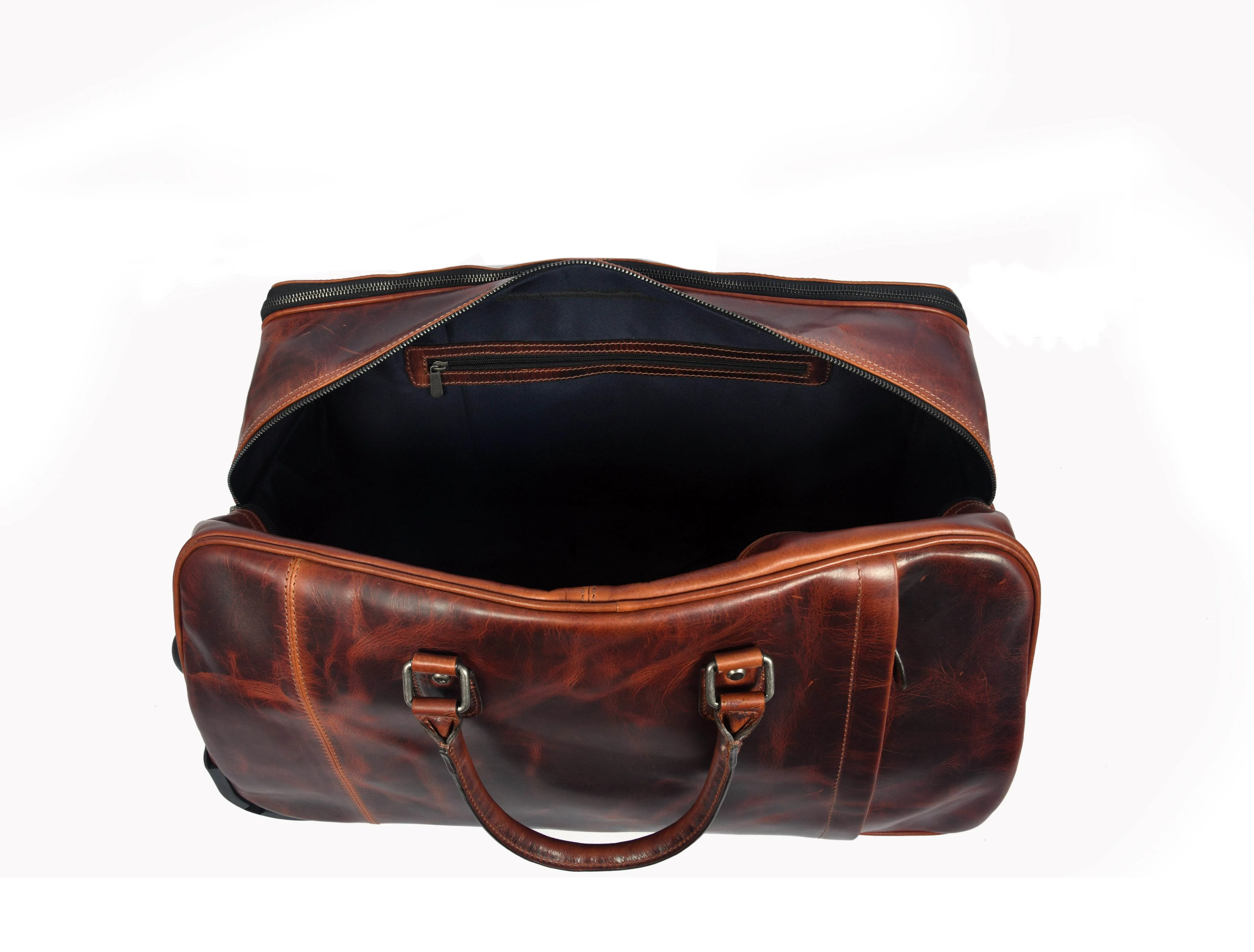 TerraCraft Leather Trolley Bag - Multicolor