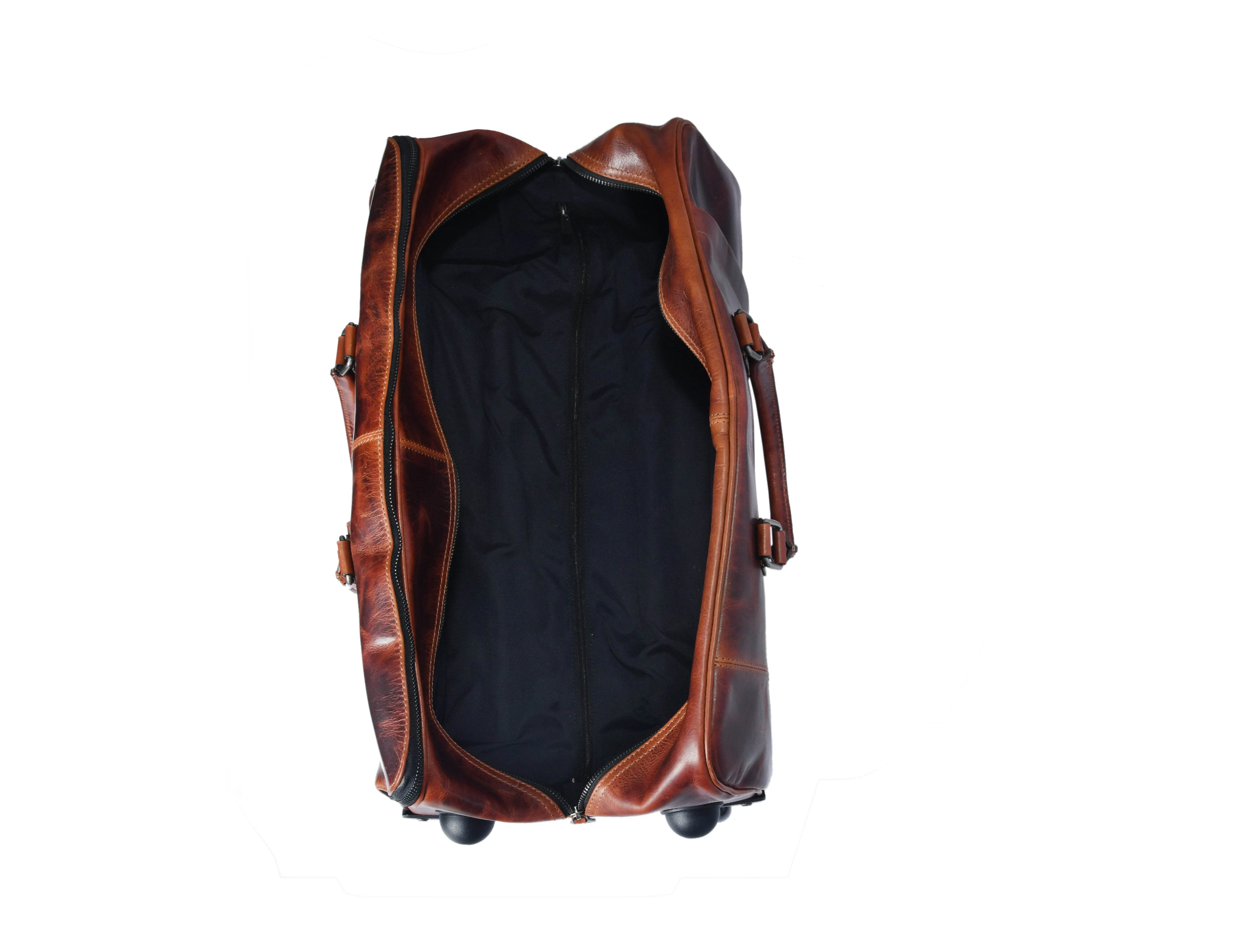 TerraCraft Leather Trolley Bag - Multicolor