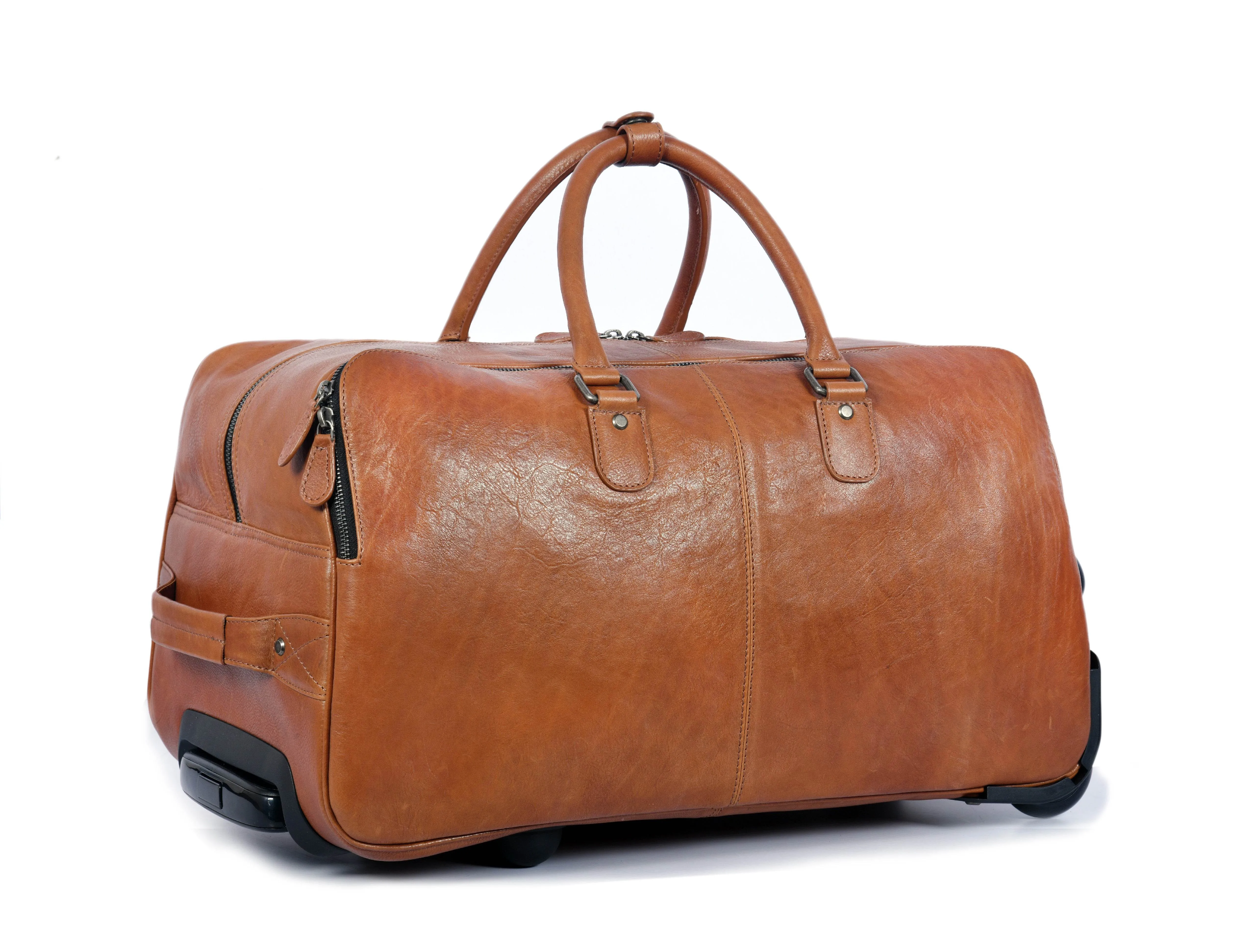 TerraCraft Leather Trolley Bag - Multicolor