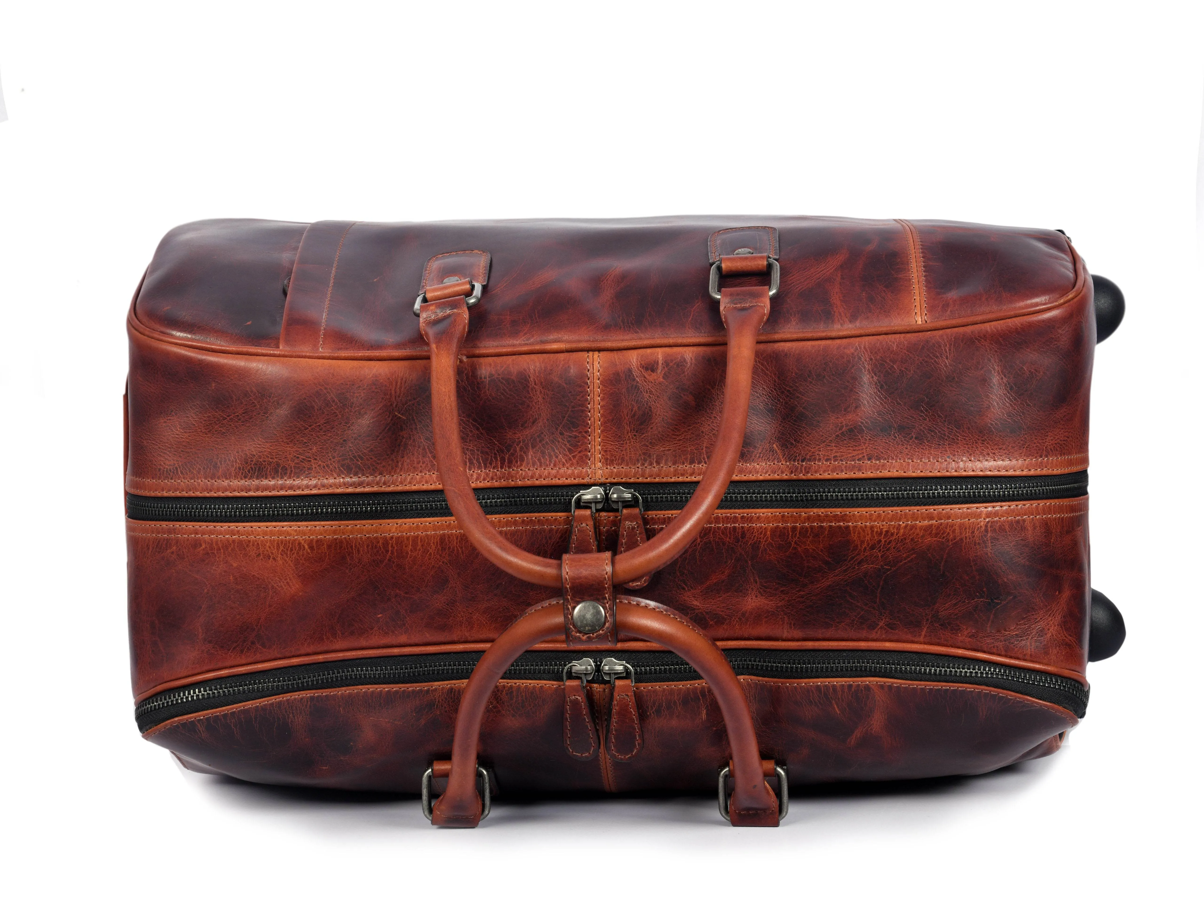 TerraCraft Leather Trolley Bag - Multicolor