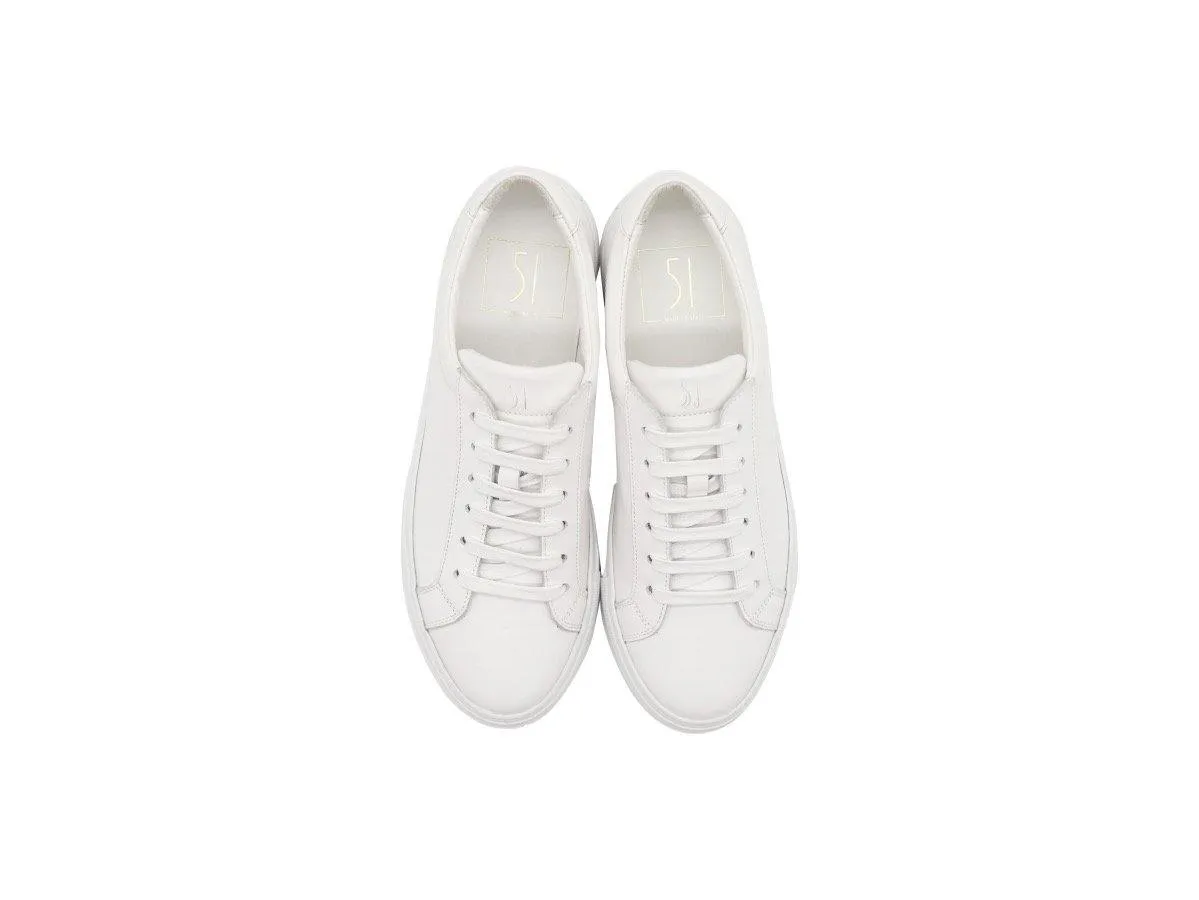 Tomlins Women's Calf Leather Low Top Sneakers - White