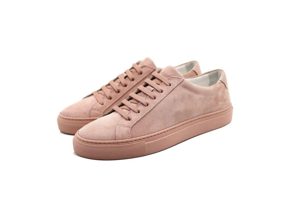 Tomlins Women's Calf Suede Low Top Sneakers - Skin Pink