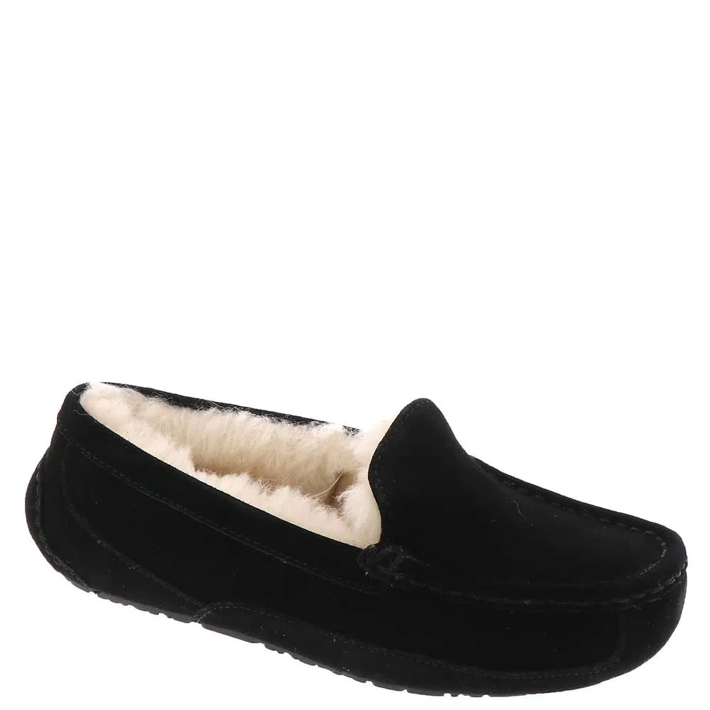 UGG Unisex-Child Ascot Slipper, Black Suede