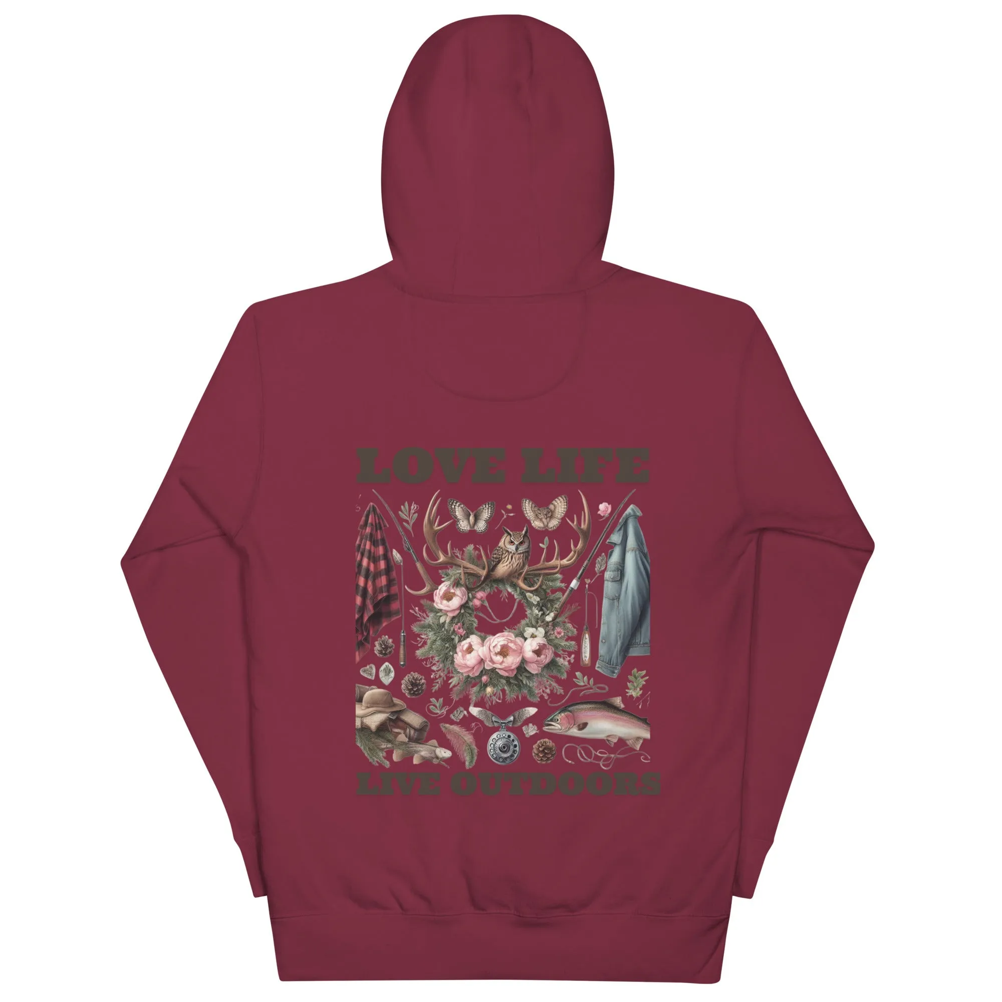 Unisex Hoodie Exclusive Love Life Live Outdoors MRRL & O Print Designs