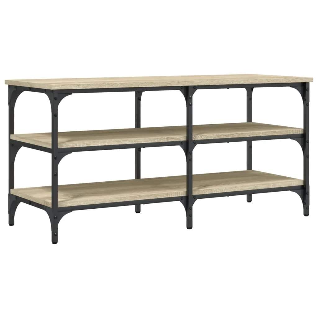 vidaXL Shoe Bench Sonoma Oak 100x38.5x49 cm Engineered Wood