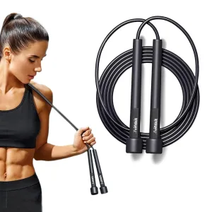 Vifitkit Skipping Rope for Men and Women, Jump Rope With Adjustable Height for Exercise, Gym, Sports, Lightweight, Tangle-Free Design (Black)