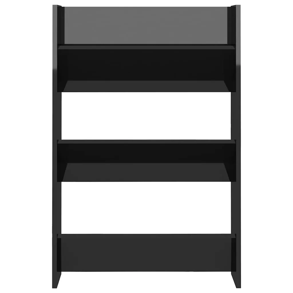 Wall Shoe Cabinets 2 pcs  High Gloss Black 60x18x90cm Chipboard