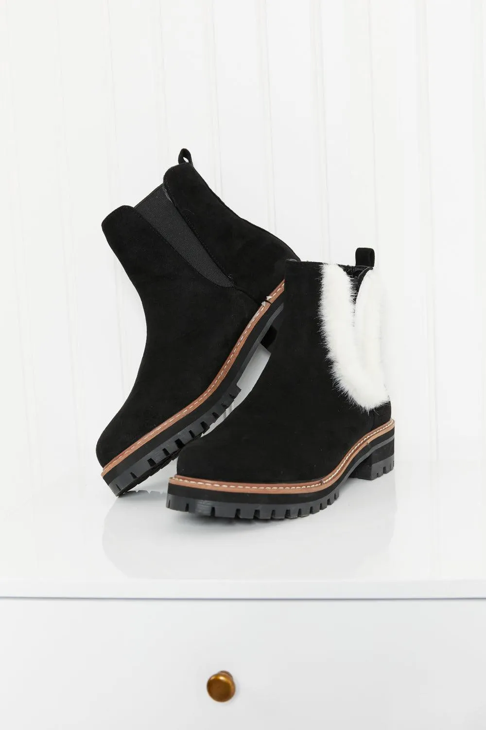 WeeBoo Warmer Days Trim Chelsea Booties in Black