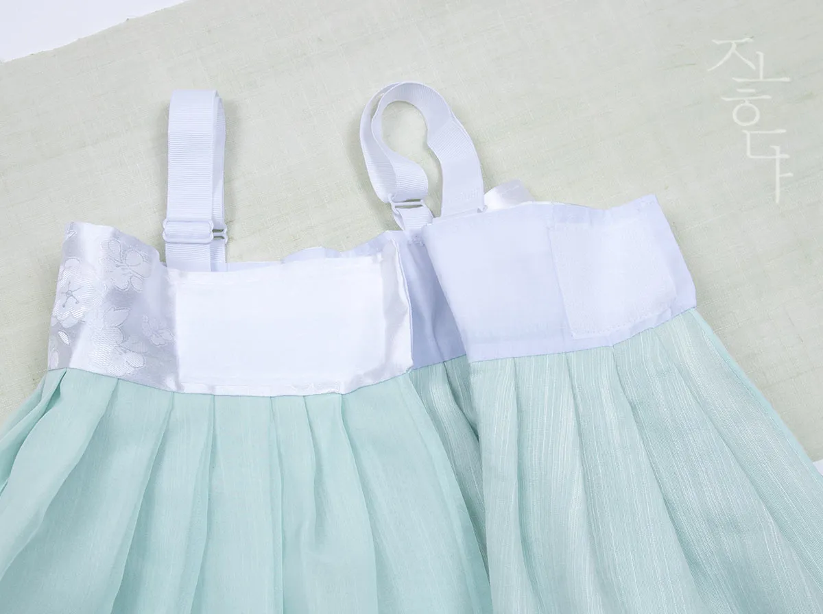 Wild Flower Baby Girl Hanbok in Pink & Mint