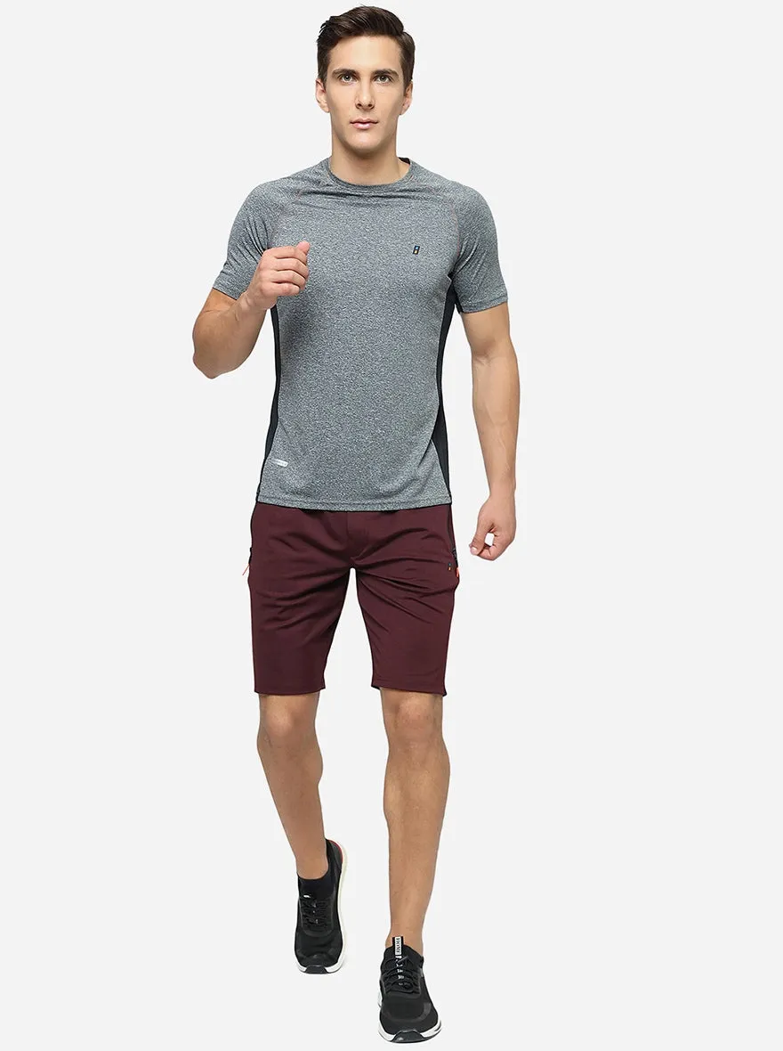 Wine Solid Slim Fit Shorts | Jade Play