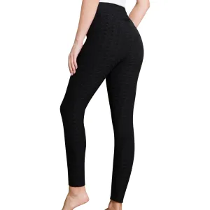 Womens'  Legging Bubble Stretchable Fabric Yoga Fitness Work-out sport Black