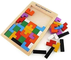 Wooden Tetris Jigsaw Puzzle 40 Pcs