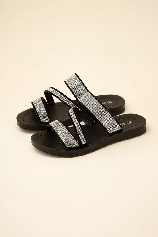 ZEAL Rhinestone Strap Sandals